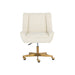 Sunpan Mirian White Fabric Adjustable Swivel Office Chair 