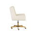 Sunpan Mirian White Fabric Adjustable Swivel Office Chair 