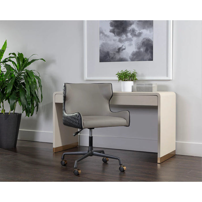 Sunpan Modern Gianni Chair and White Ilona Desk Office Set