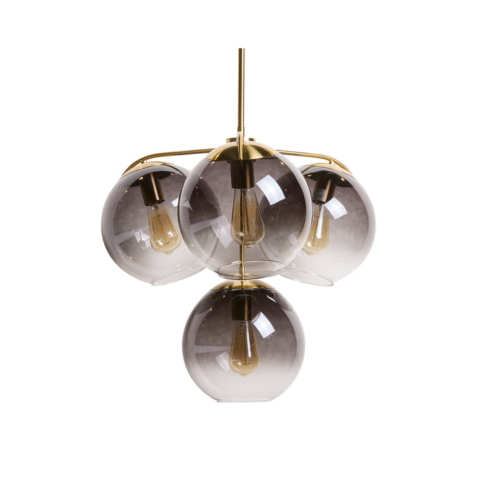 Sunpan Modern Kamara 24" Wide 4-Light Brass Globe Chandelier