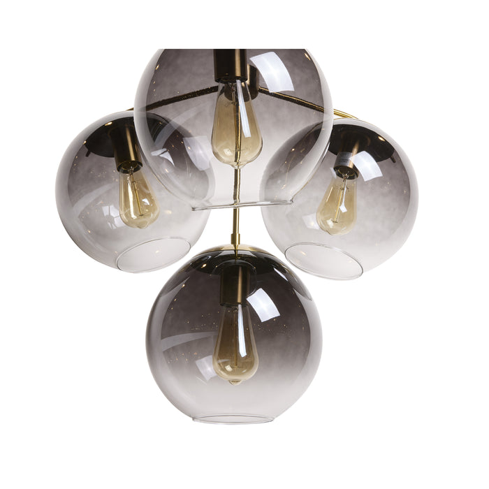 Sunpan Modern Kamara 24" Wide 4-Light Brass Globe Chandelier