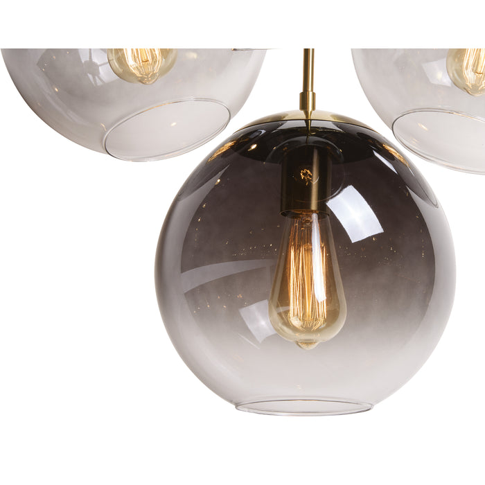 Sunpan Modern Kamara 24" Wide 4-Light Brass Globe Chandelier