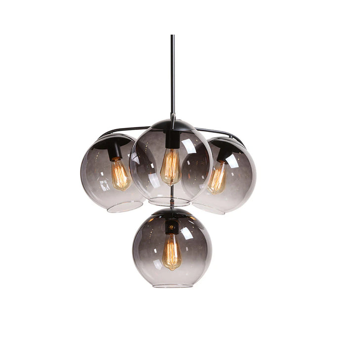 Sunpan Modern Kamara 24" Wide 4-Light Brass Globe Chandelier