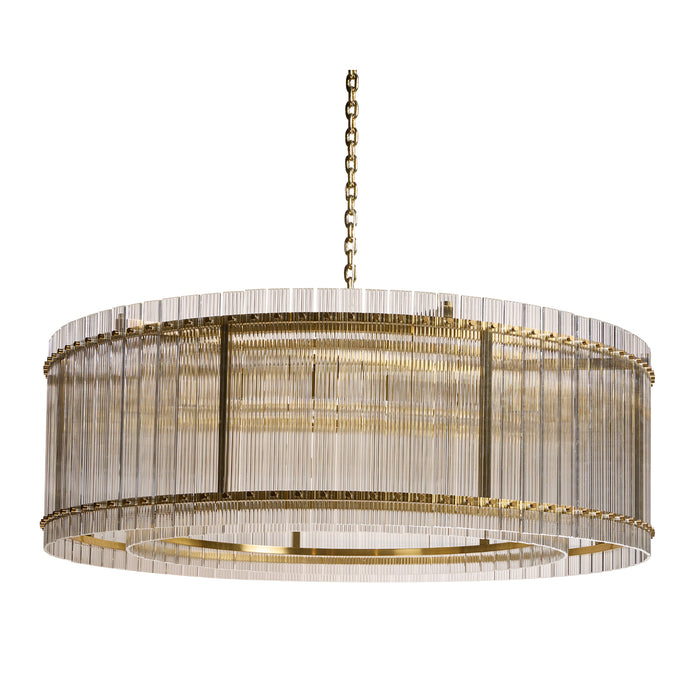 Sunpan Kore 60" Wide 36-Light Brass Clear Drum Chandelier