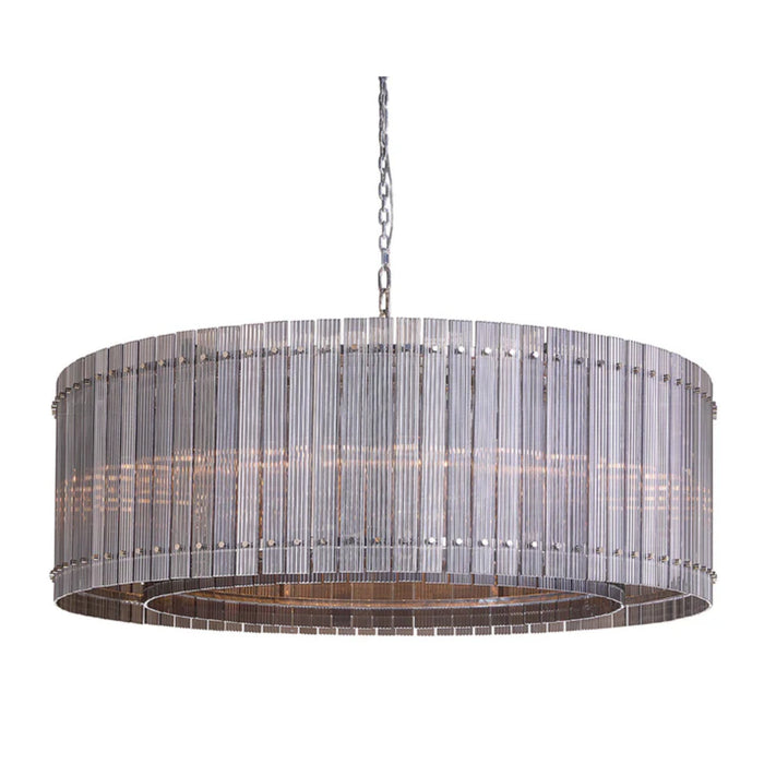 Sunpan Kore 60" Wide 36-Light Brass Clear Drum Chandelier