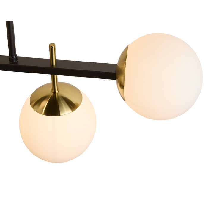 Sunpan Modern Keiley 36" Wide 5-Light Black Globe Chandelier