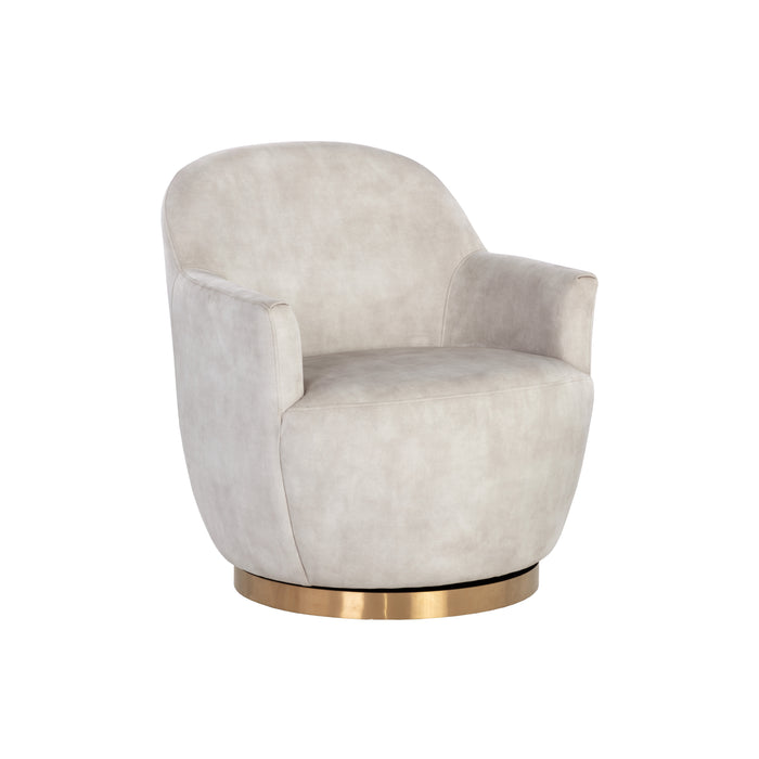 Sunpan Casey Mid Century Modern Swivel Lounge Chair