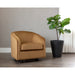 Sunpan Hazel Brown Fabric Modern Swivel Lounge Chair