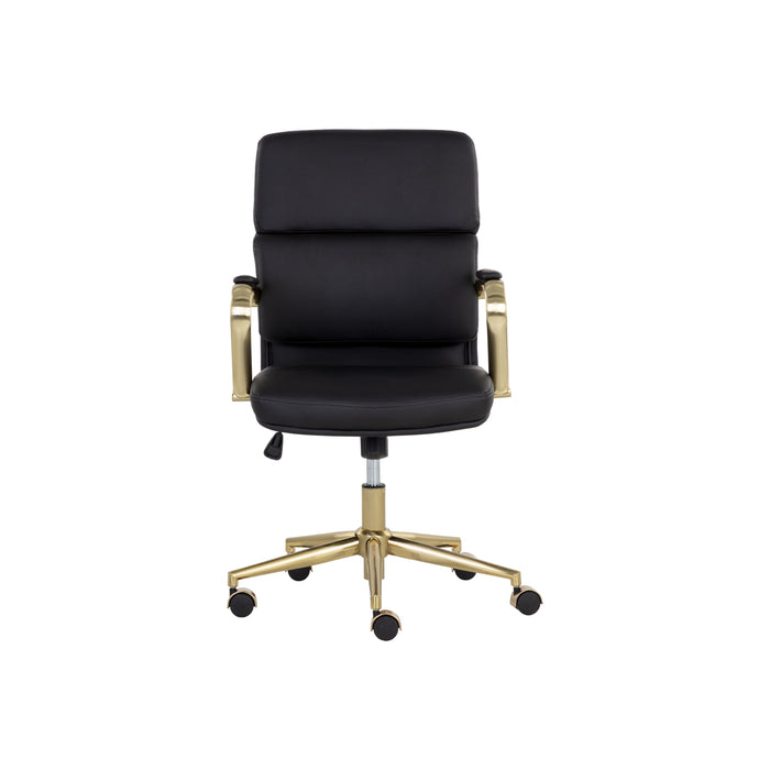 Sunpan Kleo Faux Leather Adjustable Swivel Office Chair