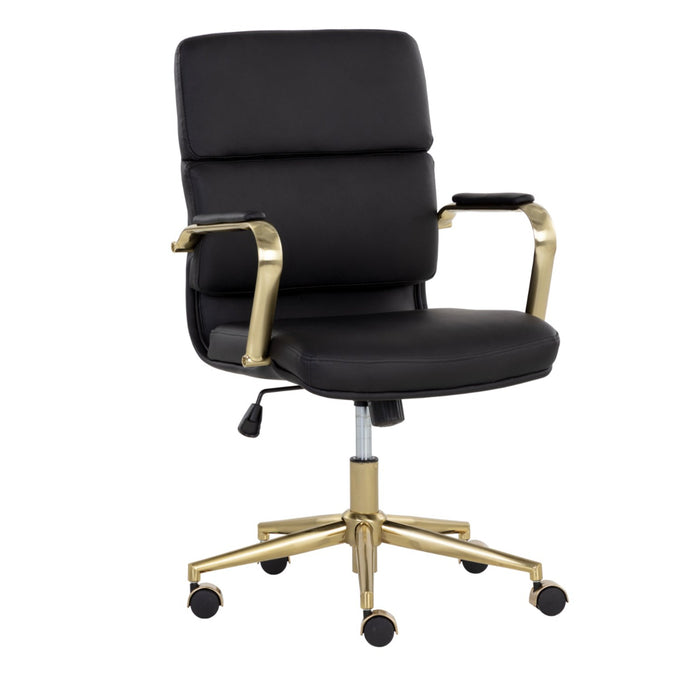 Sunpan Kleo Faux Leather Adjustable Swivel Office Chair