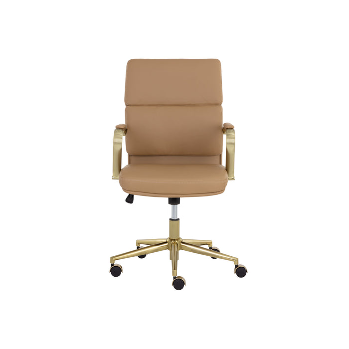 Sunpan Kleo Faux Leather Adjustable Swivel Office Chair