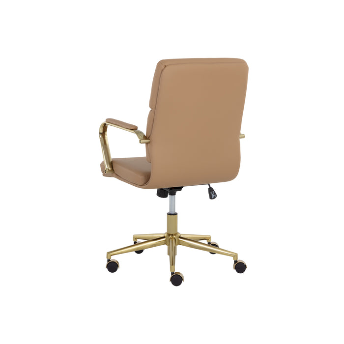 Sunpan Kleo Faux Leather Adjustable Swivel Office Chair