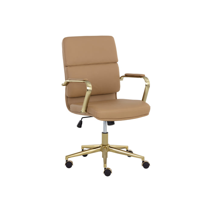 Sunpan Kleo Faux Leather Adjustable Swivel Office Chair