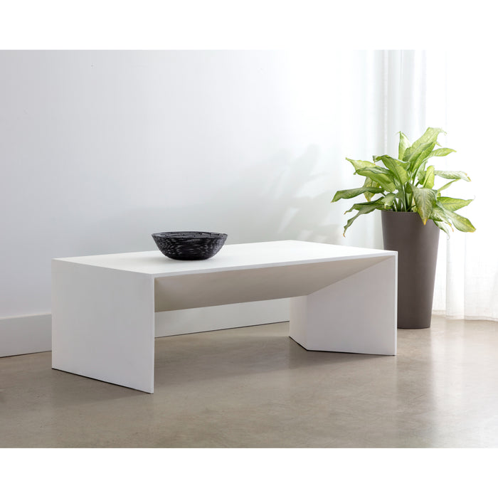 Sunpan Nomad Indoor and Outdoor Rectangular Concrete Coffee Table