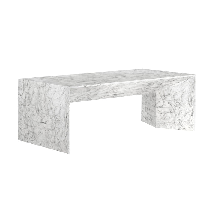 Sunpan Nomad Outdoor White Marble Coffee Table