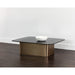 Sunpan Amadeus Rectangular Glass Top Modern Coffee Table 