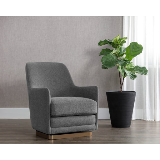 Sunpan Marcela Belfast Koala Grey Swivel Lounge Chair 