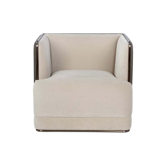 Sunpan Sierra Fabric / Faux Leather Modern Armchair