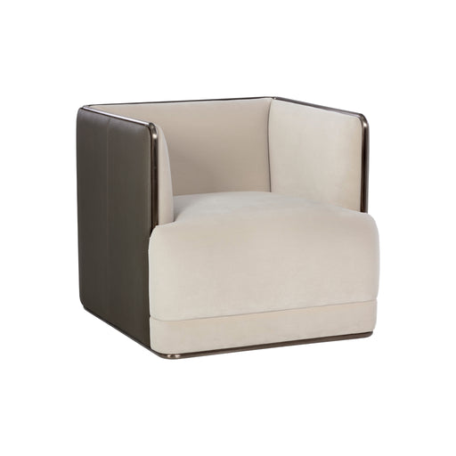 Sunpan Sierra Fabric / Faux Leather Modern Armchair