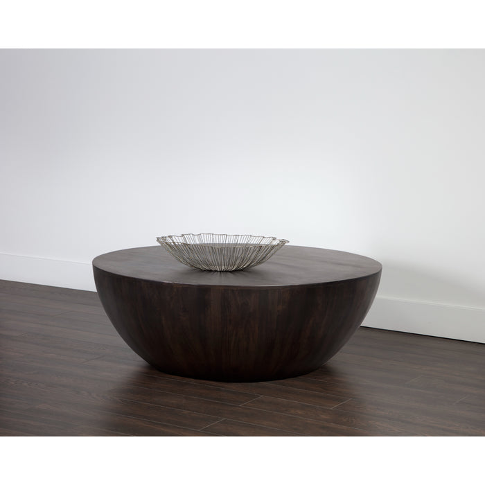 Sunpan Kinsley Handcrafted Small Round Wood Coffee Table