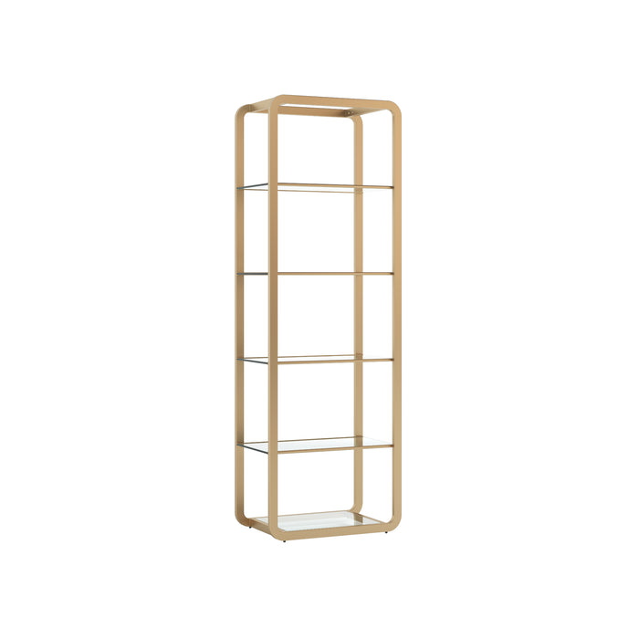 Sunpan Ambretta  Smoked Tempered Glass Shelves Bookcase