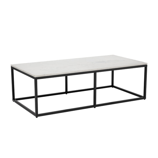 Sunpan Ellery Rectangular White Marble Top Coffee Table 