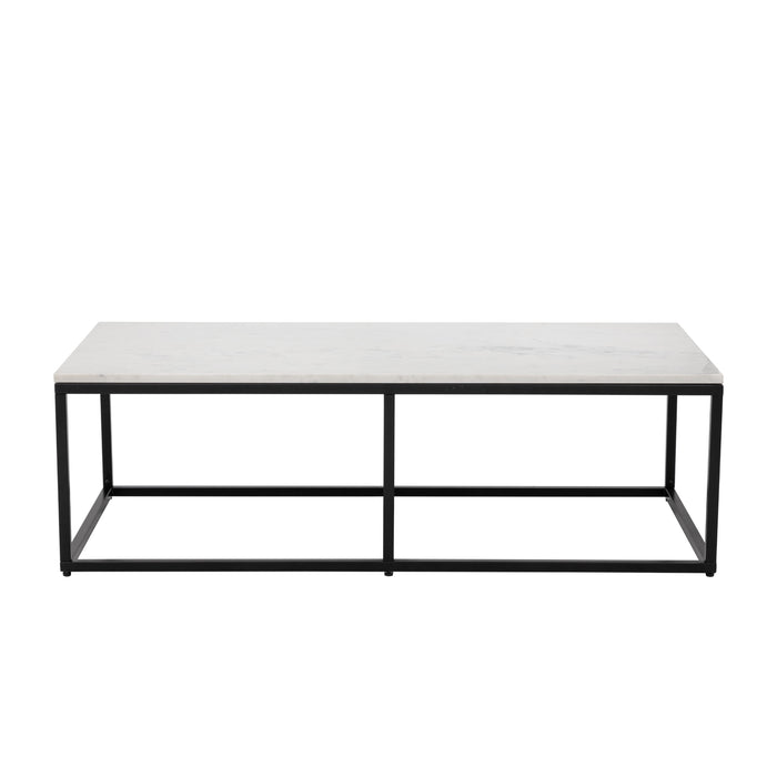 Sunpan Ellery Rectangular White Marble Top Coffee Table 