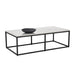 Sunpan Ellery Rectangular White Marble Top Coffee Table 