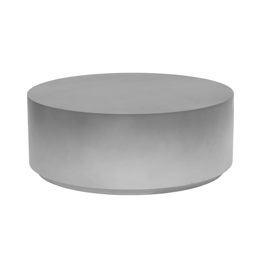 Sunpan Perfetti Round White and Grey Ombre Concrete Coffee Table