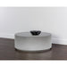 Sunpan Perfetti Round White and Grey Ombre Concrete Coffee Table