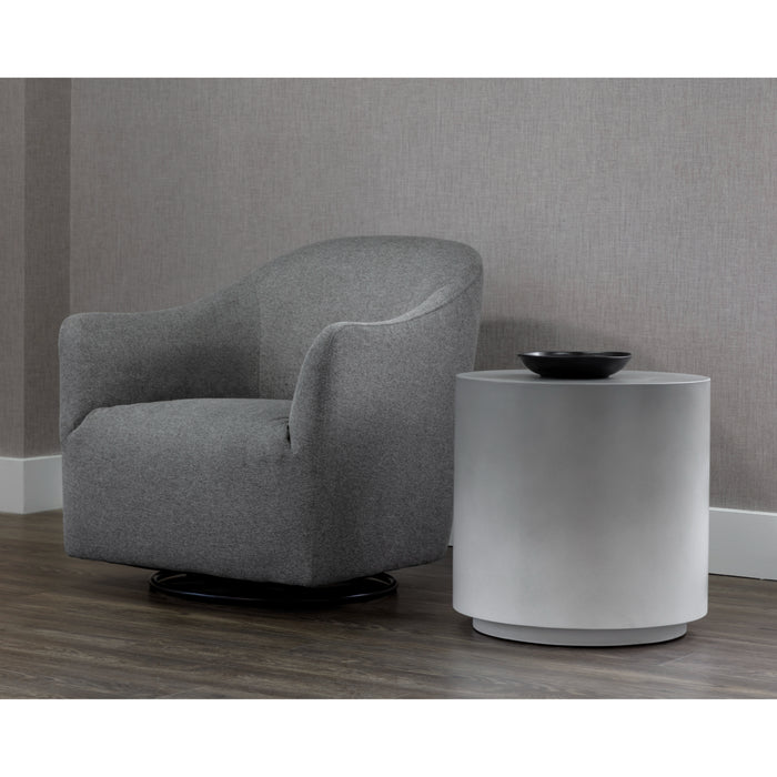 Sunpan Perfetti Round Grey Ombre Concrete End Table 