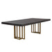 Sunpan Baldessara Rustic Solid Wood Bronze Base Dining Table