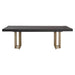 Sunpan Baldessara Rustic Solid Wood Bronze Base Dining Table