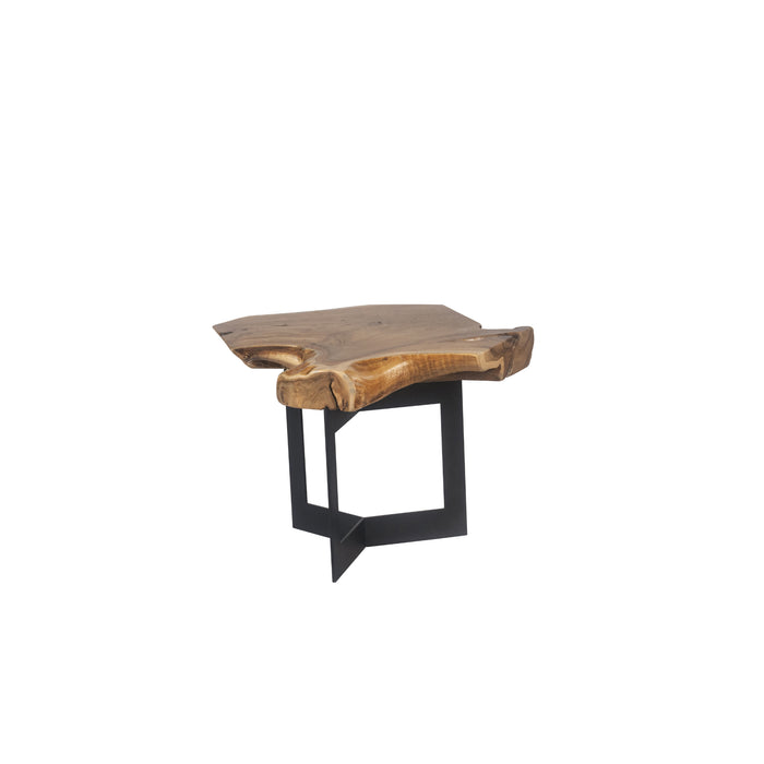 Sunpan Wyatt Sustainable Unique Shaped Wood Top Side Table