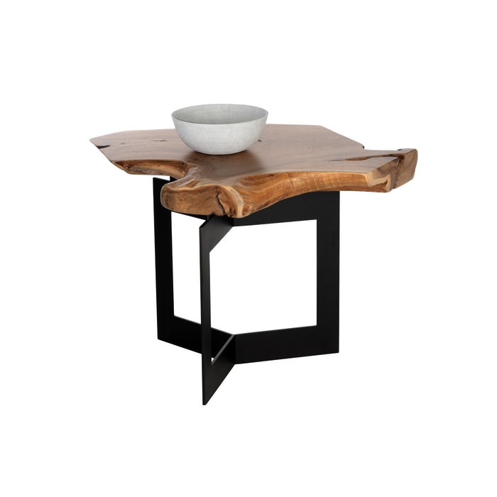 Sunpan Wyatt Sustainable Unique Shaped Wood Top Side Table