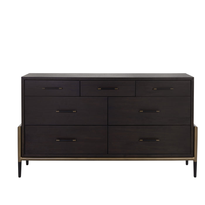 Sunpan Weldrick Brown Acacia Wood Veneer Dresser 