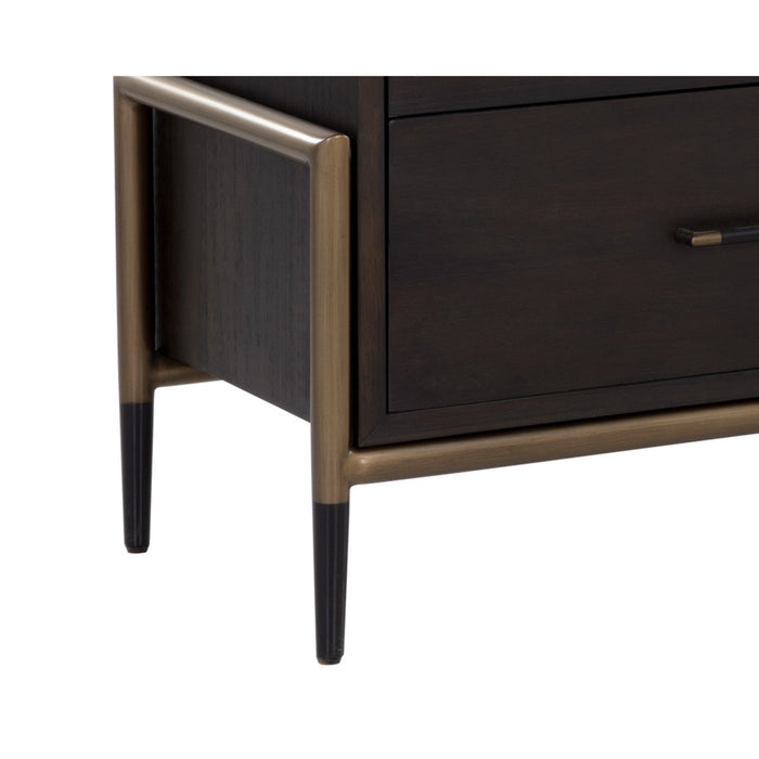 Sunpan Weldrick Brown Acacia Wood Veneer Dresser 