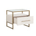 Sunpan Venice Clear Tempered Glass Top Nightstand