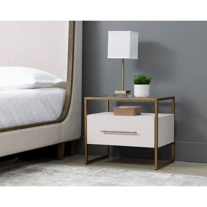 Sunpan Venice Clear Tempered Glass Top Nightstand