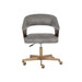 Sunpan Leonce Grey Faux Leather Swivel Office Chair 