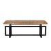 Sunpan Pilar Genuine Cowhide Seat Metal Base Bench