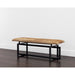 Sunpan Pilar Genuine Cowhide Seat Metal Base Bench