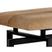 Sunpan Pilar Genuine Cowhide Seat Metal Base Bench