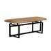 Sunpan Pilar Genuine Cowhide Seat Metal Base Bench