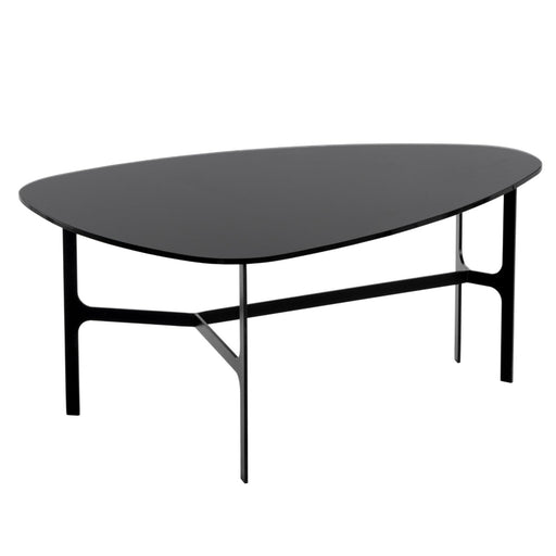 Sunpan Kiernan Painted Black Tempered Glass Top Side Table 