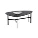 Sunpan Kiernan Painted Black Tempered Glass Top Side Table 