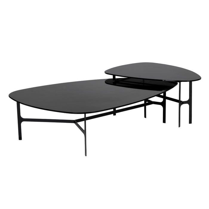 Sunpan Kiernan Matte Black Tempered Glass Top Coffee Table