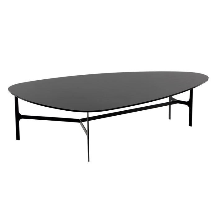 Sunpan Kiernan Matte Black Tempered Glass Top Coffee Table