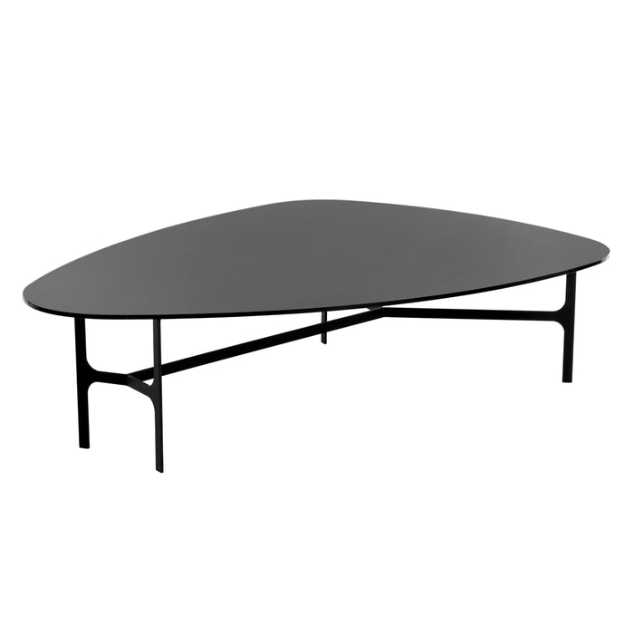 Sunpan Kiernan Matte Black Tempered Glass Top Coffee Table