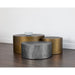 Sunpan Neo Handcrafted Round Antique Brass Coffee Tables 